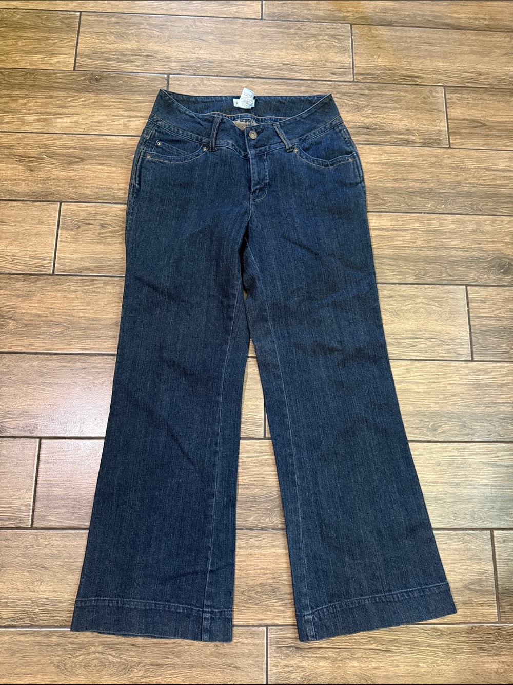 Monroe & Main Jeans Pants Wide Legs Mid Rise Hipster Size 8 Short
